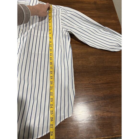 John Henry Shirt 16 32 33 Regular Fit White Blue Stripes Preppy Classic Career - Picture 7 of 8